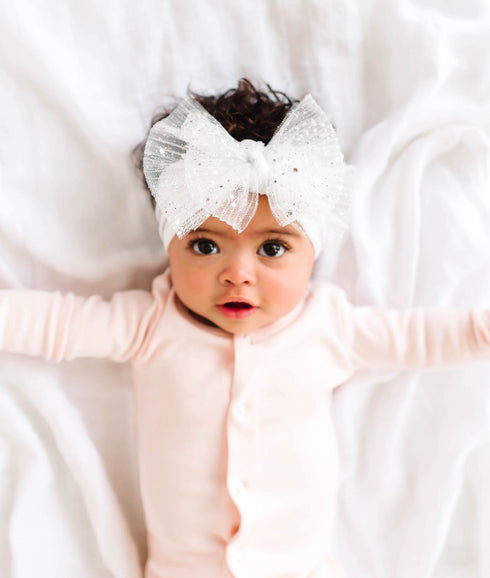 tulle-fab-skinny-princess-ivory Baby Bling Bows clips headbands - Sophia's Style-